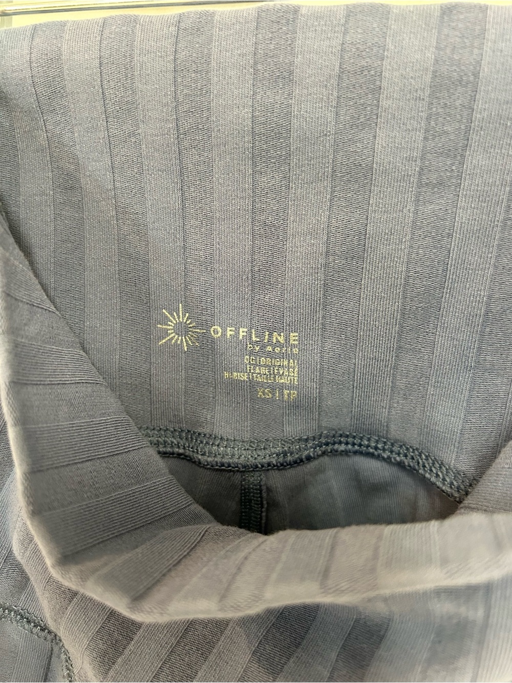 Offline Blue Ribbed High-Waisted Flare Leggings - Picture 3 of 3